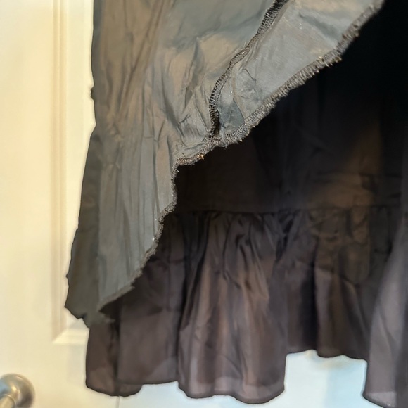 OPPIO Italy Luxury Taffeta Bronzed Brown Exposed Seams Tiered Flounce Sz M L - Picture 12 of 14